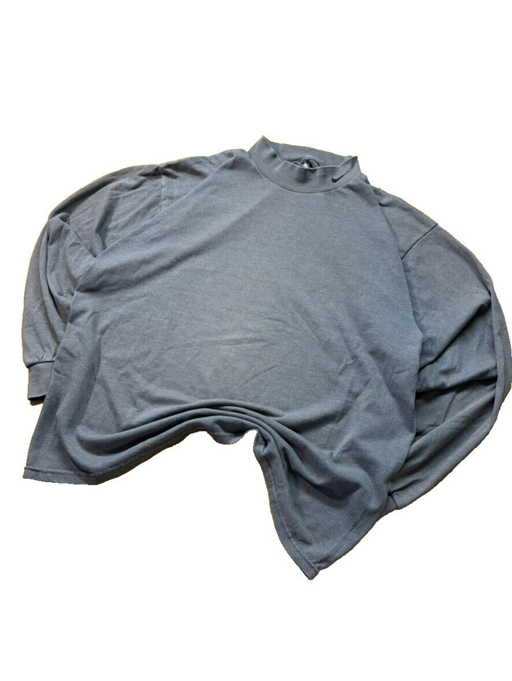 Nike Silver Tag Mock Neck Long Sleeve Mens Large Gray Y2K